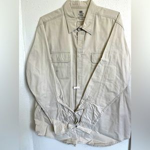 Men's Faded Glory 100% Cotton Button Down Long Sleeve Shirt Size XL Gray